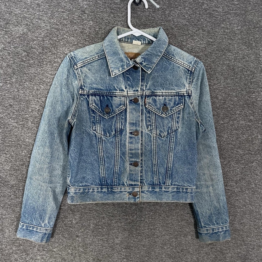 Vintage Levis Jacket Womens Medium Blue Denim Trucker Made USA 70601-1212 70s